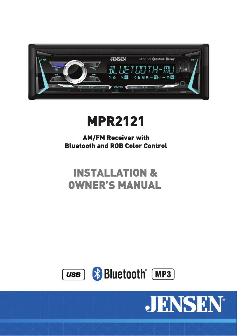 Page 1 de la notice Manuel utilisateur Jensen MPR2121