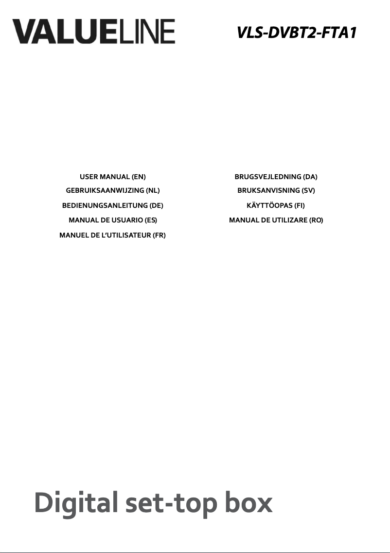 Página 1 del manual Manual de usuario Valueline VLS-DVBT2-FTA1