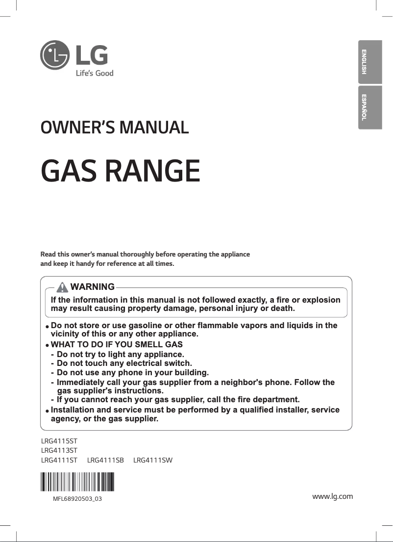 Page 1 de la notice Manuel utilisateur LG LRG4115ST