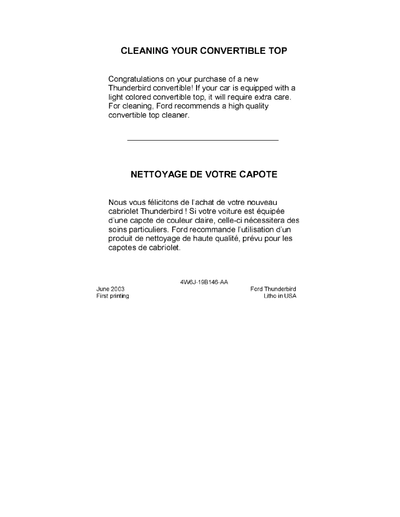 Image de la première page du manuel de l'appareil Thunderbird (2004)