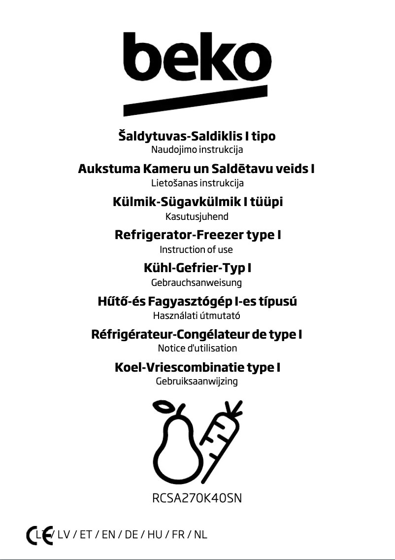 Image de la première page du manuel de l'appareil RCSA270K40S