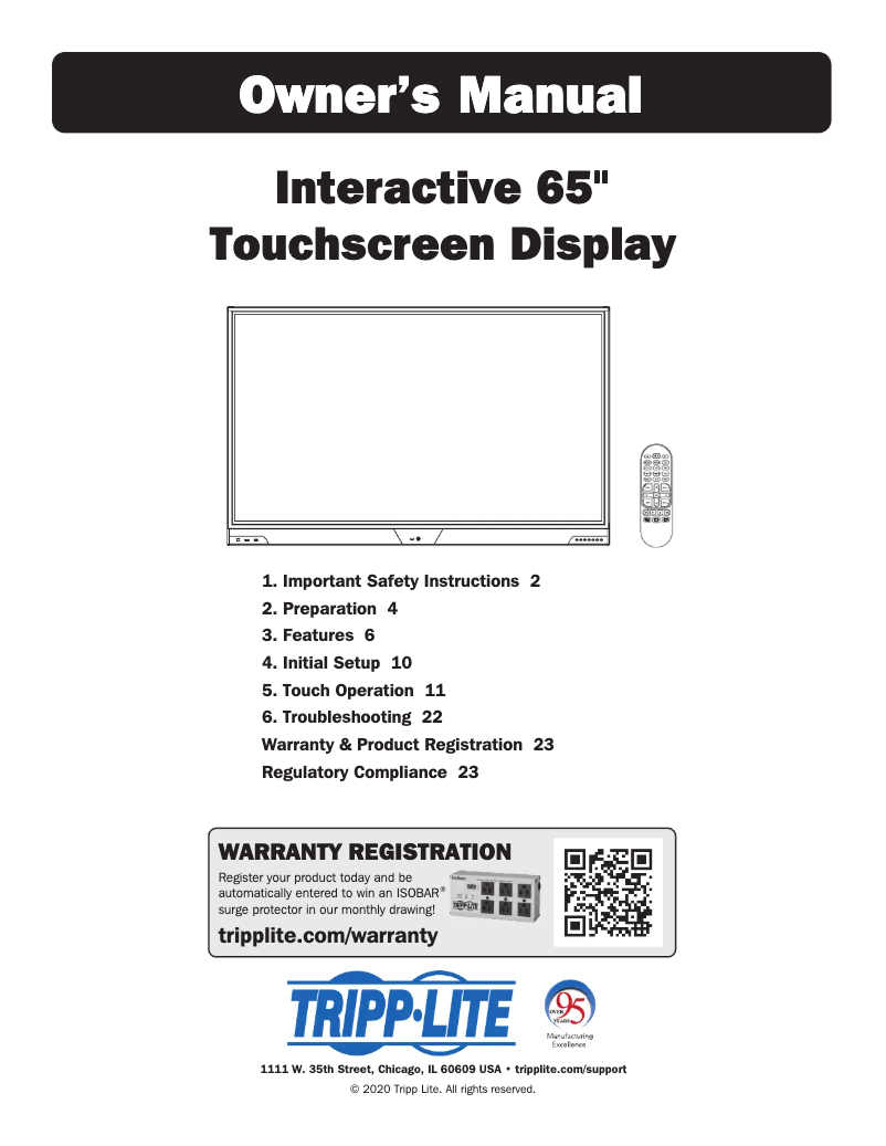 Page n°1 - Manuel utilisateur Tripp Lite DMCSTP65CBP