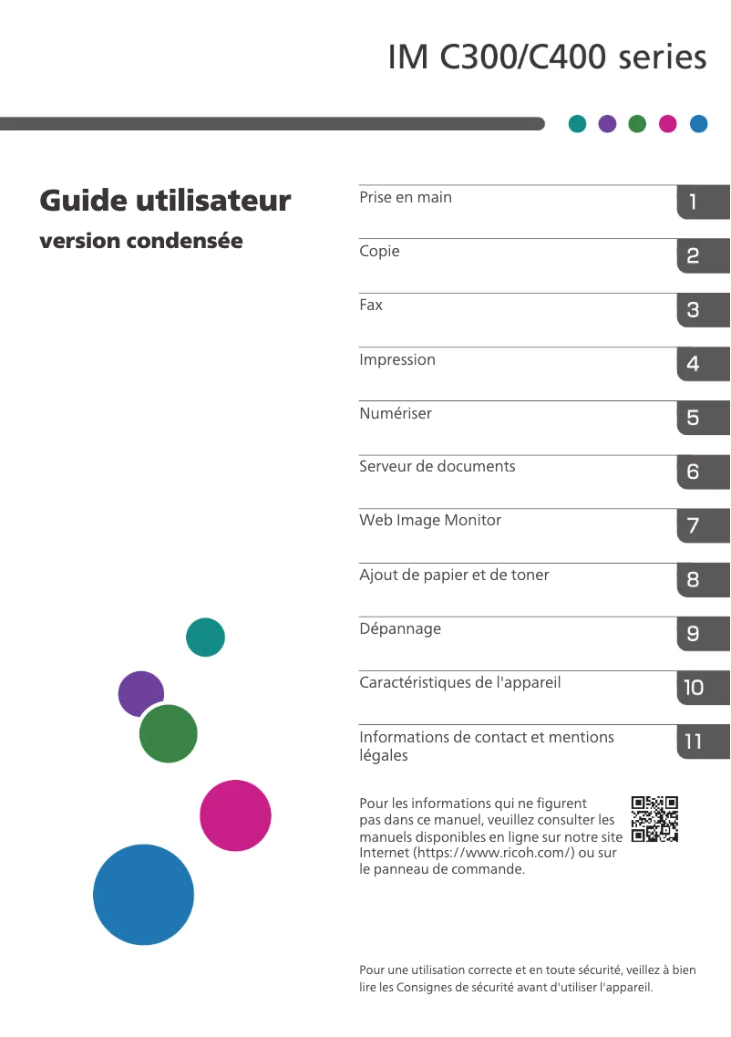 Image de la première page du manuel de l'appareil IM C300F