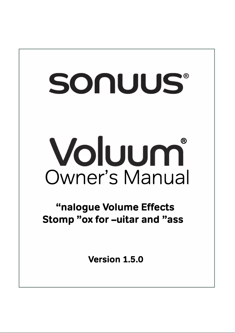 Image de la première page du manuel de l'appareil Voluum