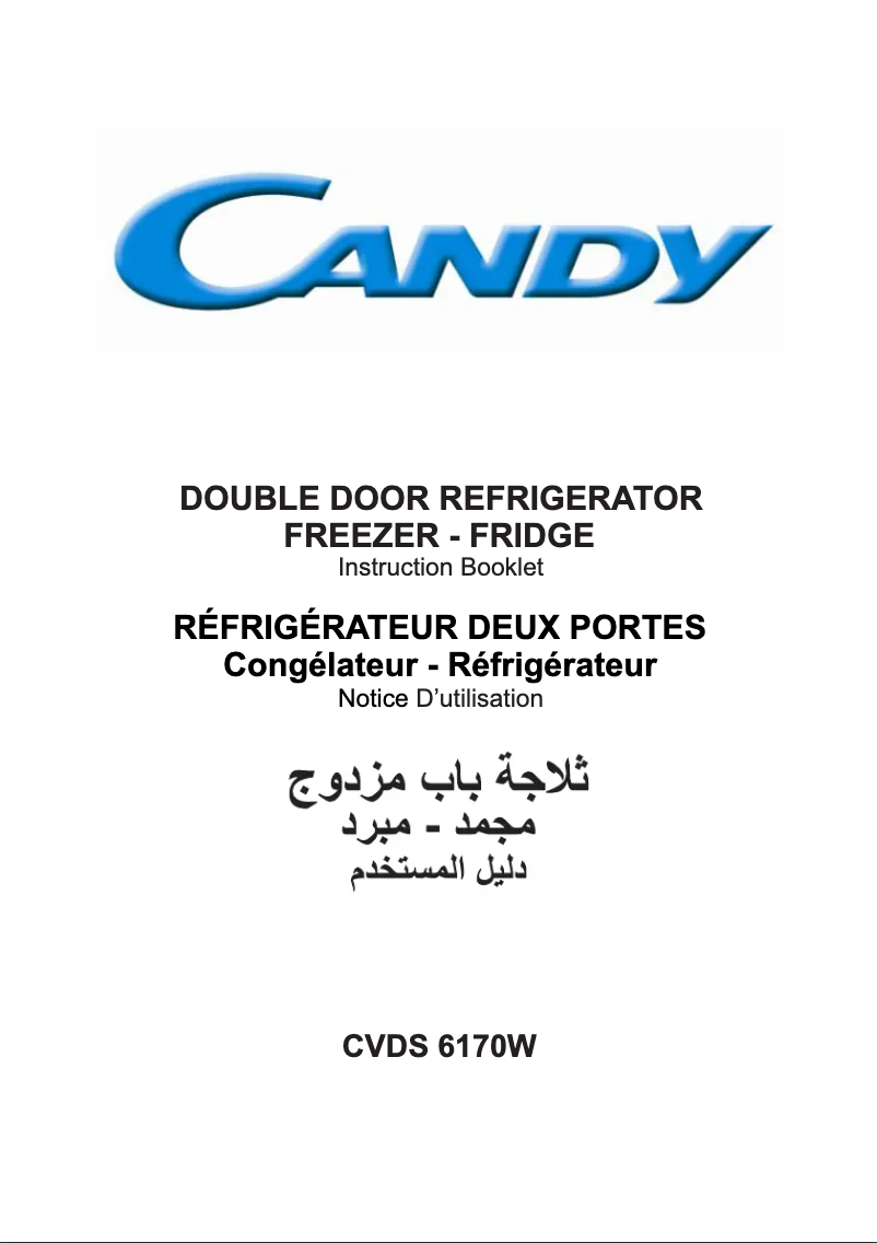 Page n°1 - Manuel utilisateur Candy CVDS 6170W