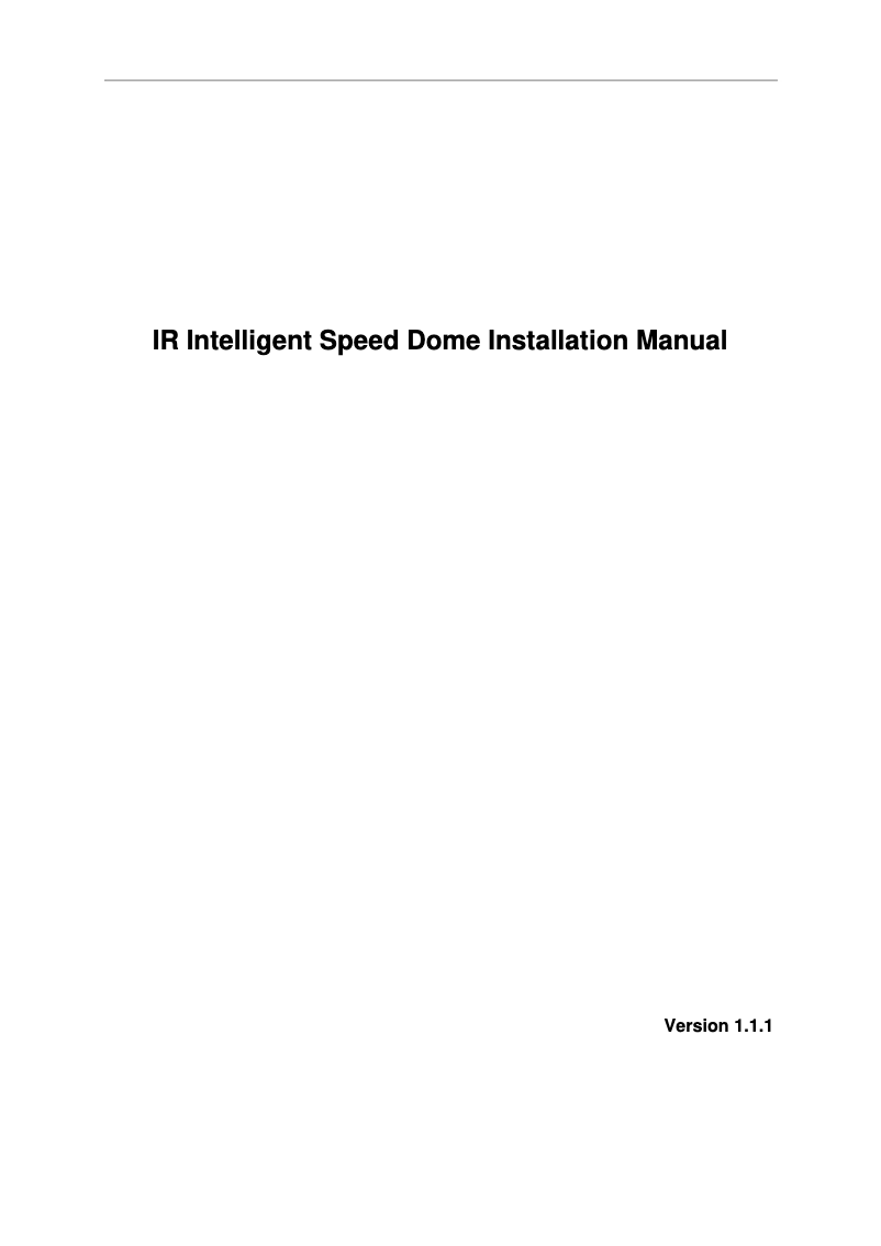 Page n°1 - Manuel utilisateur Dahua Technology Pro SD59230U-HNI