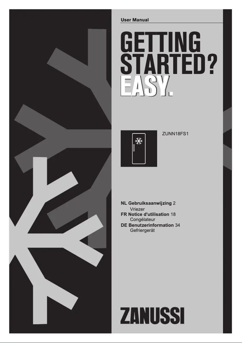 Page n°1 - Manuel utilisateur Zanussi ZUNN18FS1