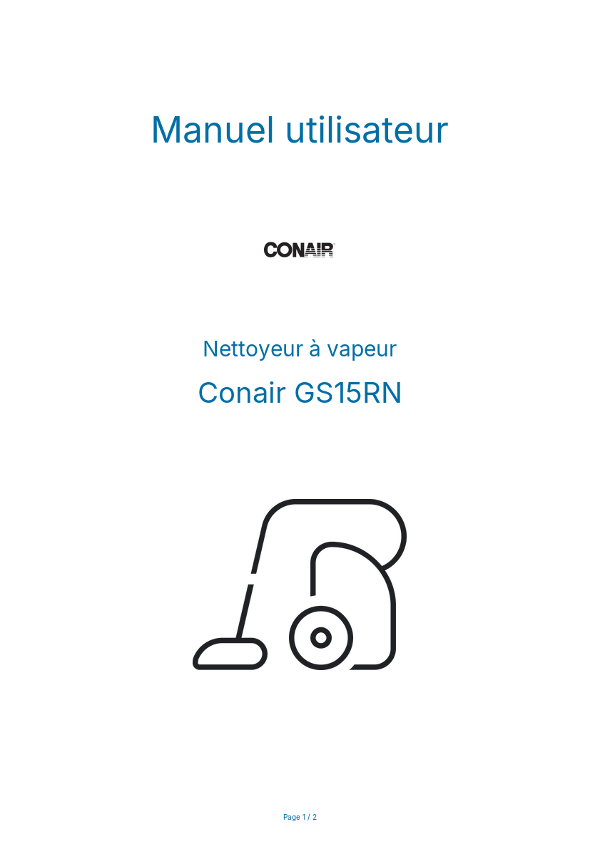 Image de la première page du manuel de l'appareil GS15RN