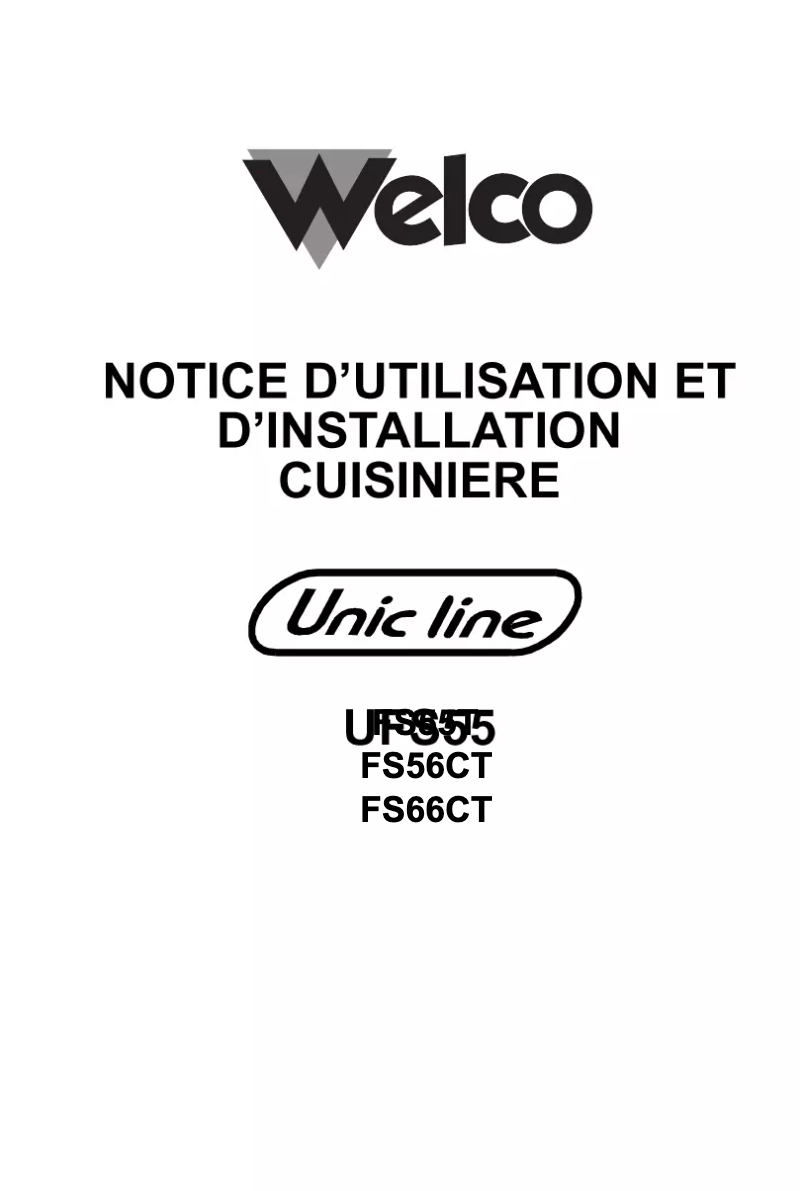 Page n°1 - Manuel utilisateur Welco FS66CT