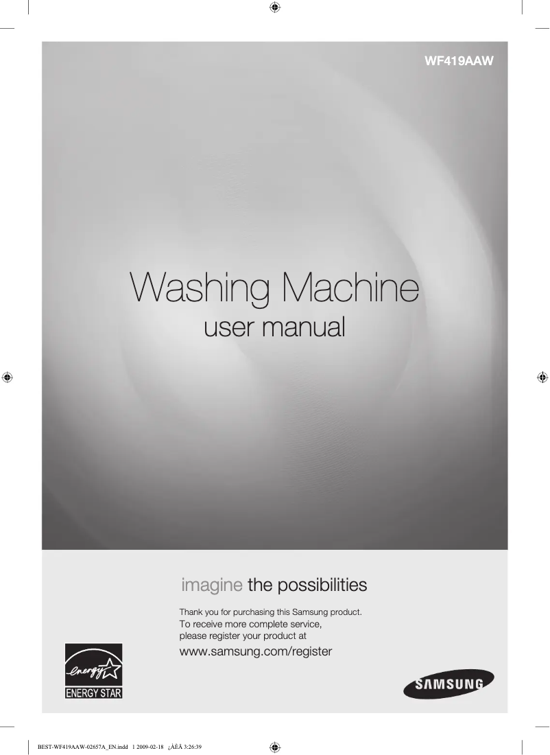 Page n°1 - Manuel utilisateur Samsung WF419AAW