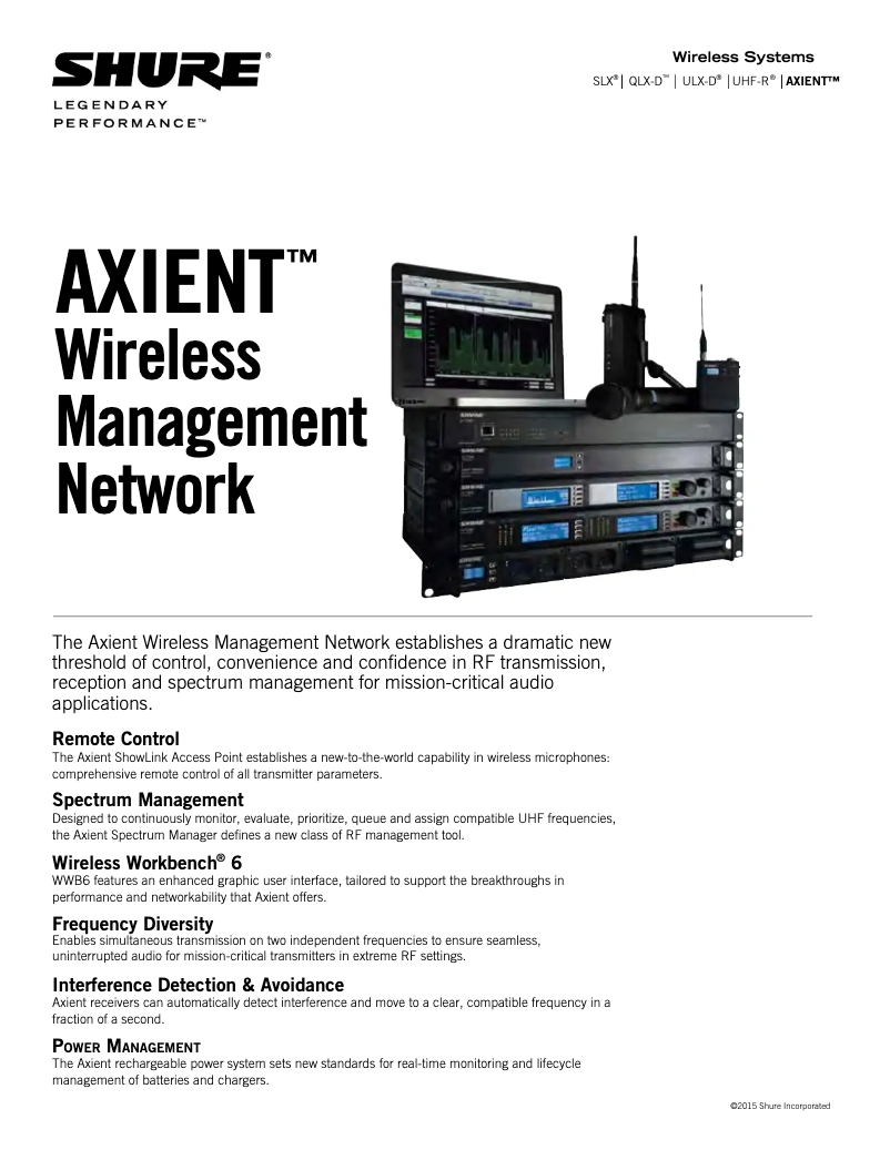 Página 1 del manual Ficha técnica Shure Axient