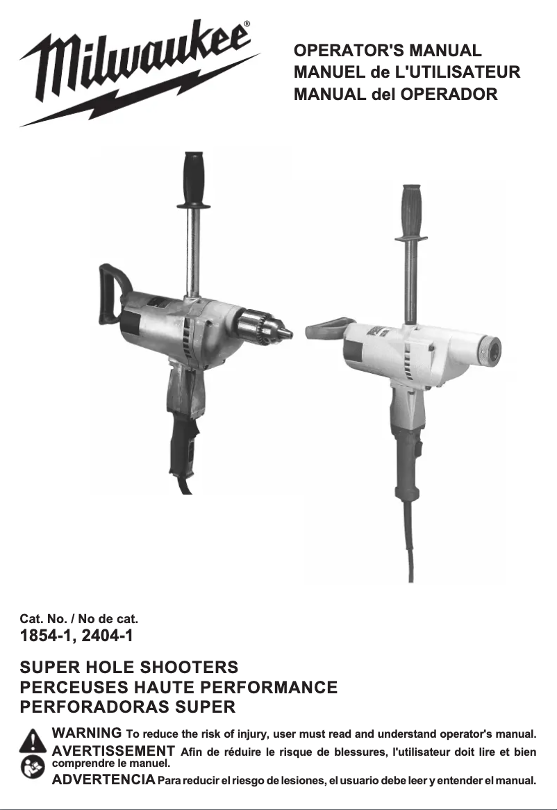 Image de la première page du manuel de l'appareil 1854-1