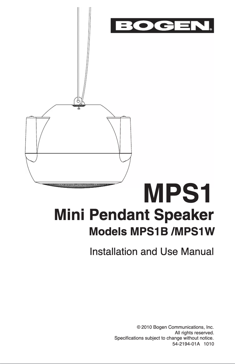 Image de la première page du manuel de l'appareil MPS1