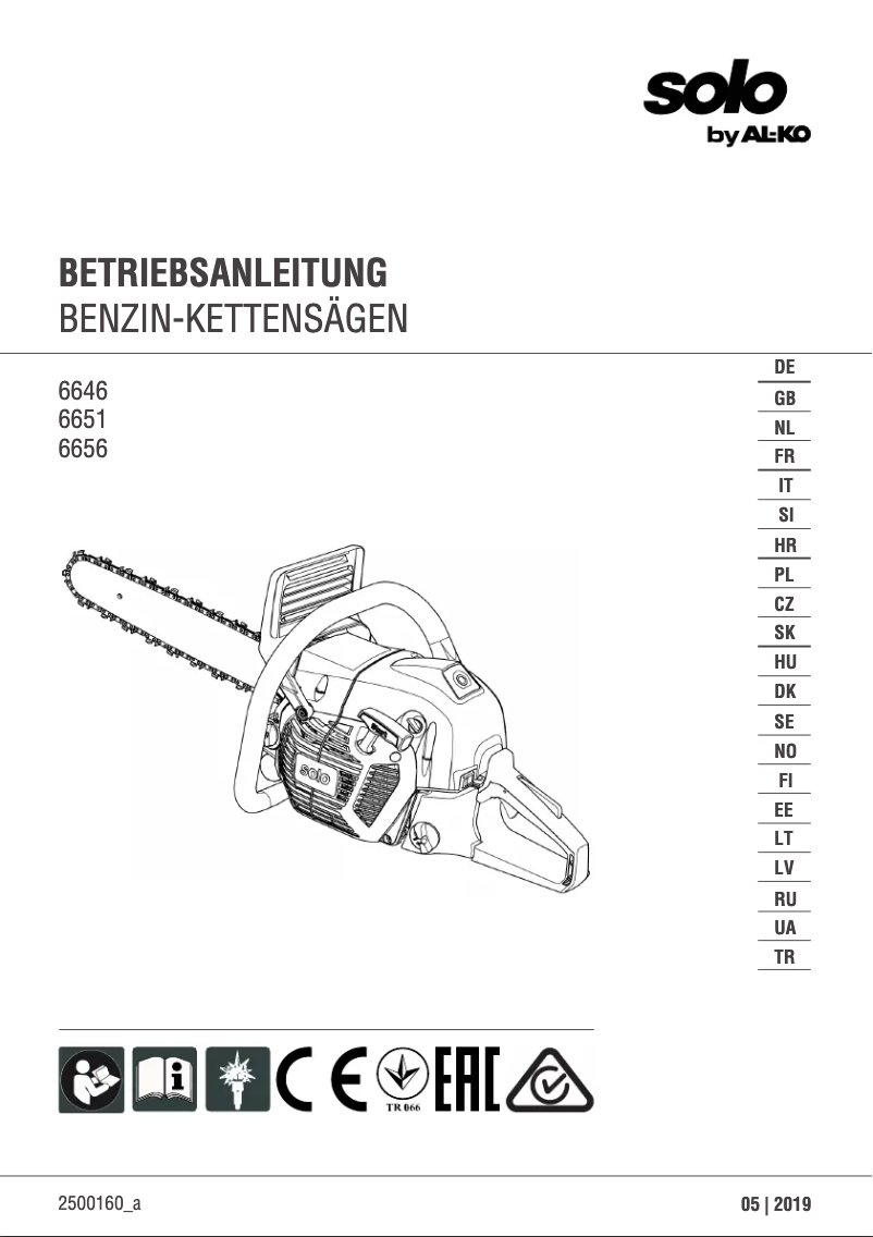 Image de la première page du manuel de l'appareil Solo 6651