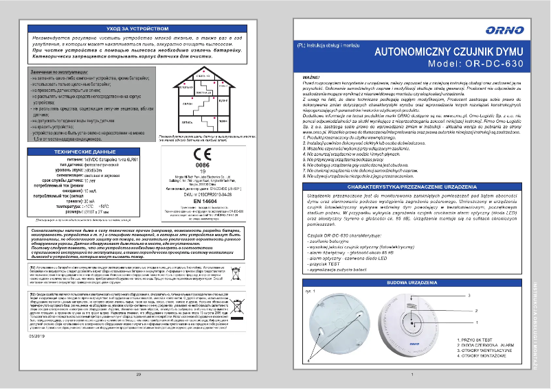 Page n°1 - Manuel utilisateur ORNO OR-DC-630