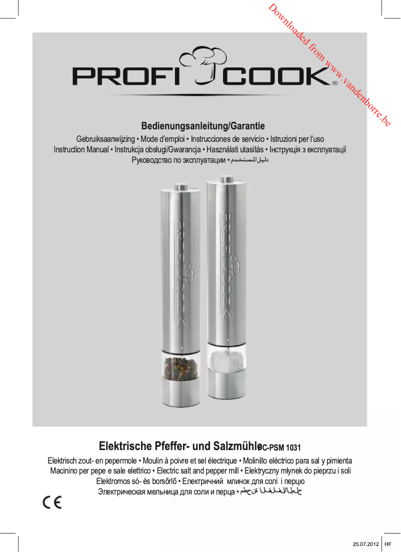 Page 1 de la notice Manuel utilisateur ProfiCook PC-PSM 1031