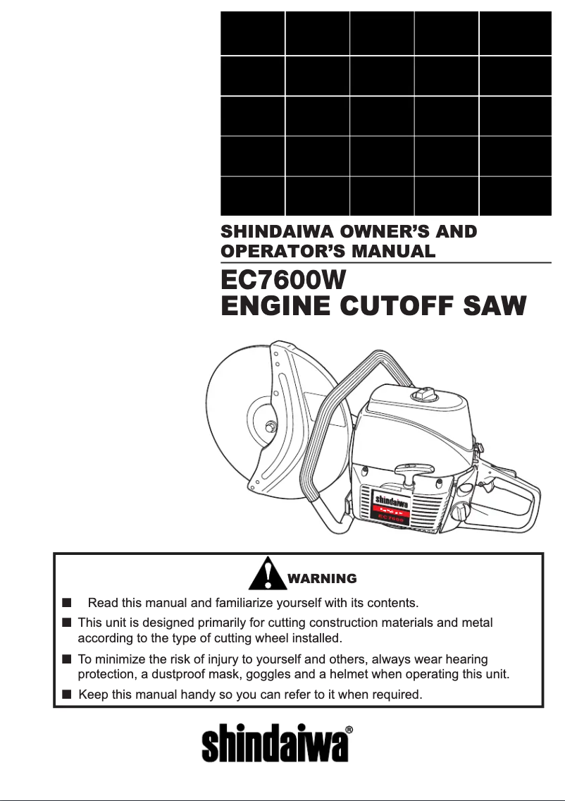 Page 1 de la notice Manuel utilisateur Shindaiwa EC7600W