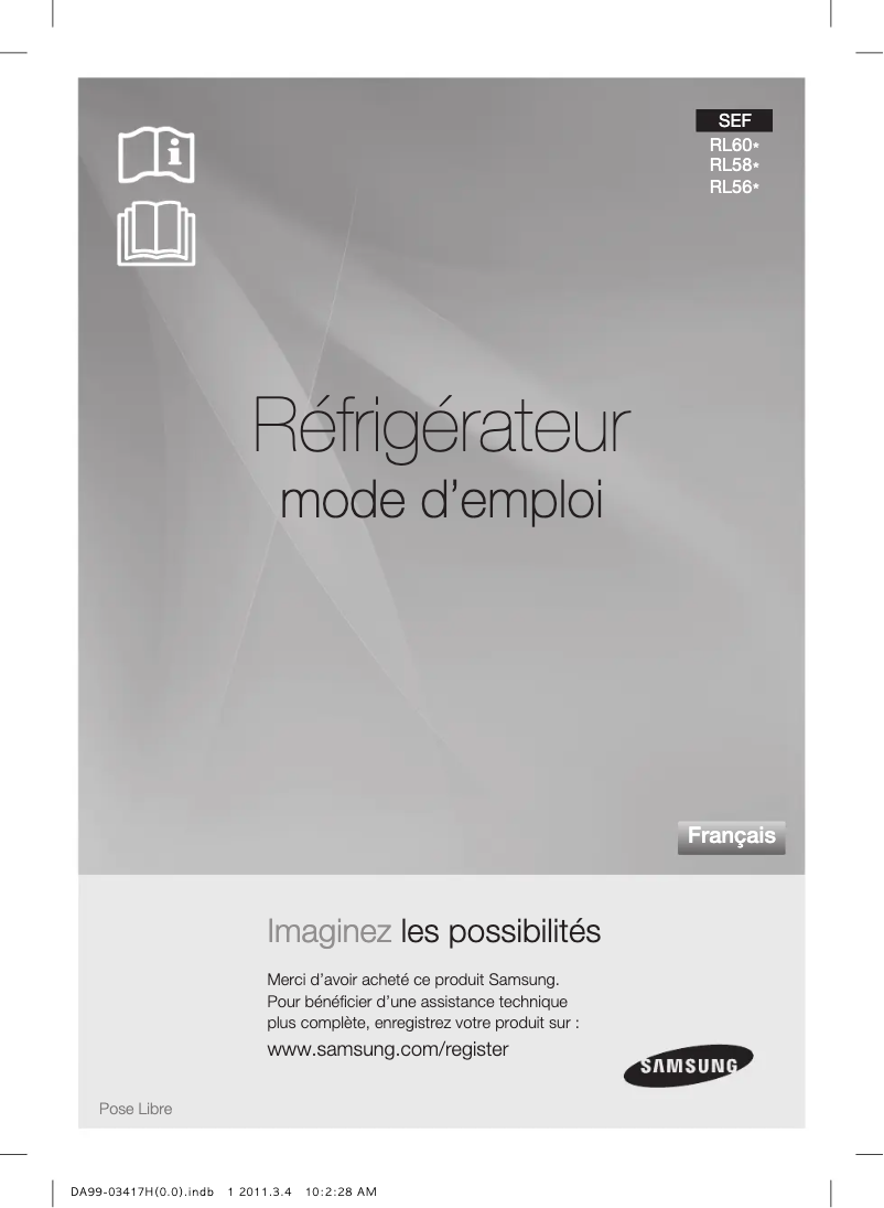 Page n°1 - Manuel utilisateur Samsung RL58GHESW