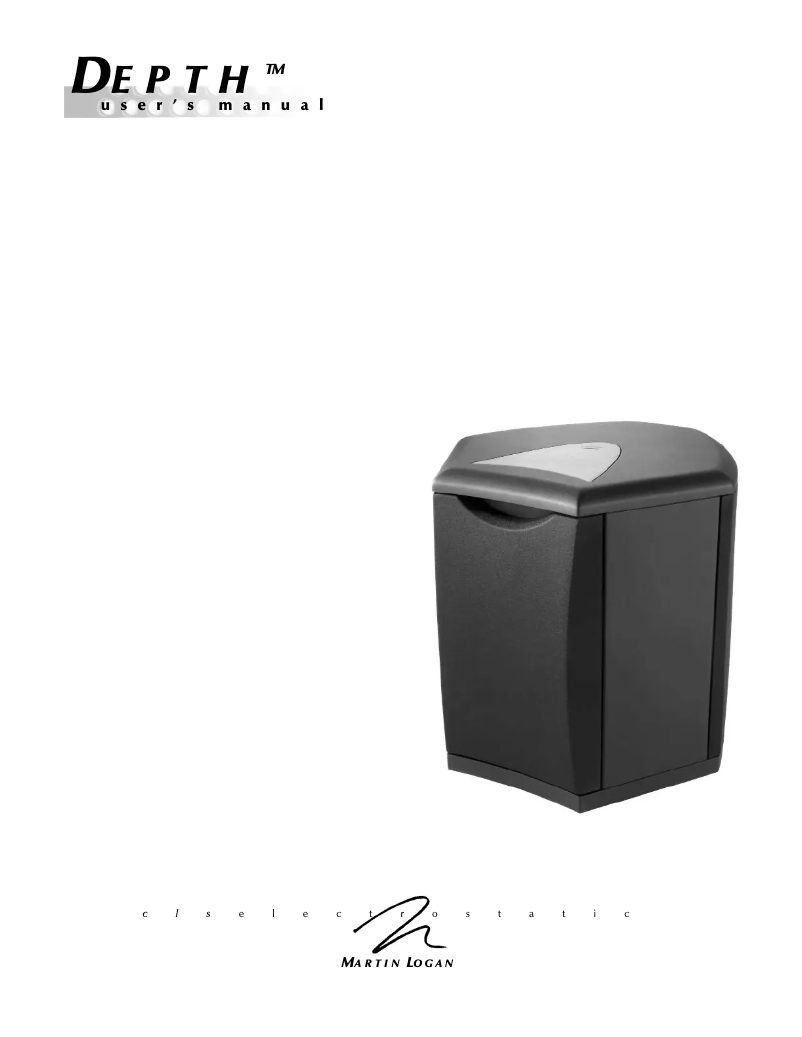 Página 1 del manual Manual de usuario Martin Logan Depth