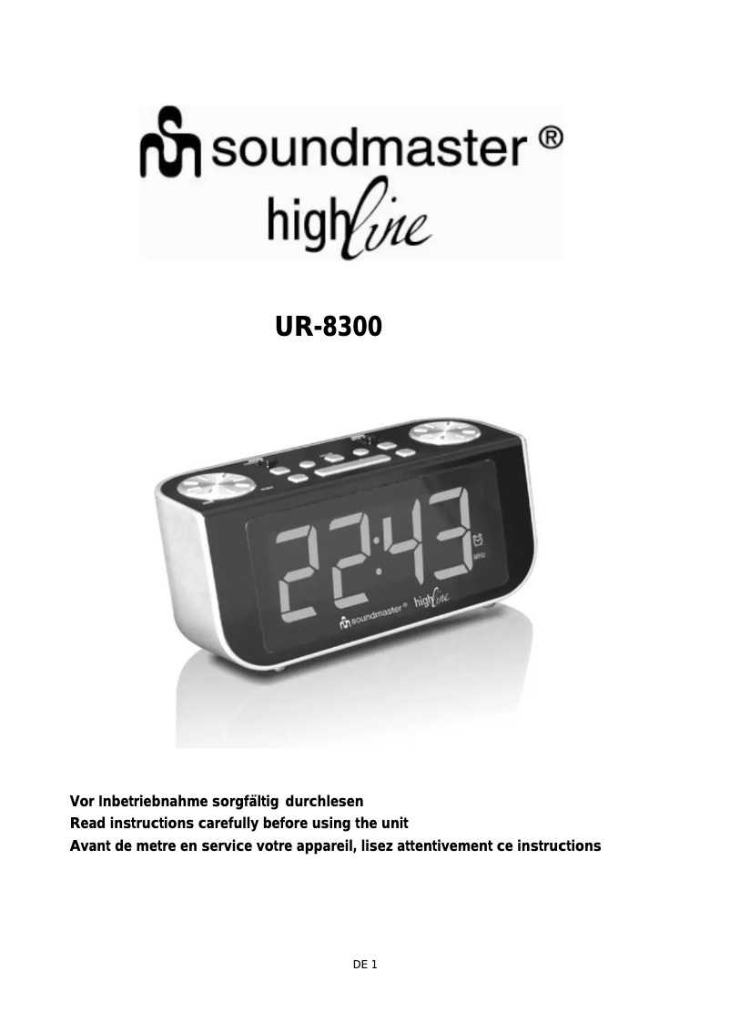 Image de la première page du manuel de l'appareil UR8300