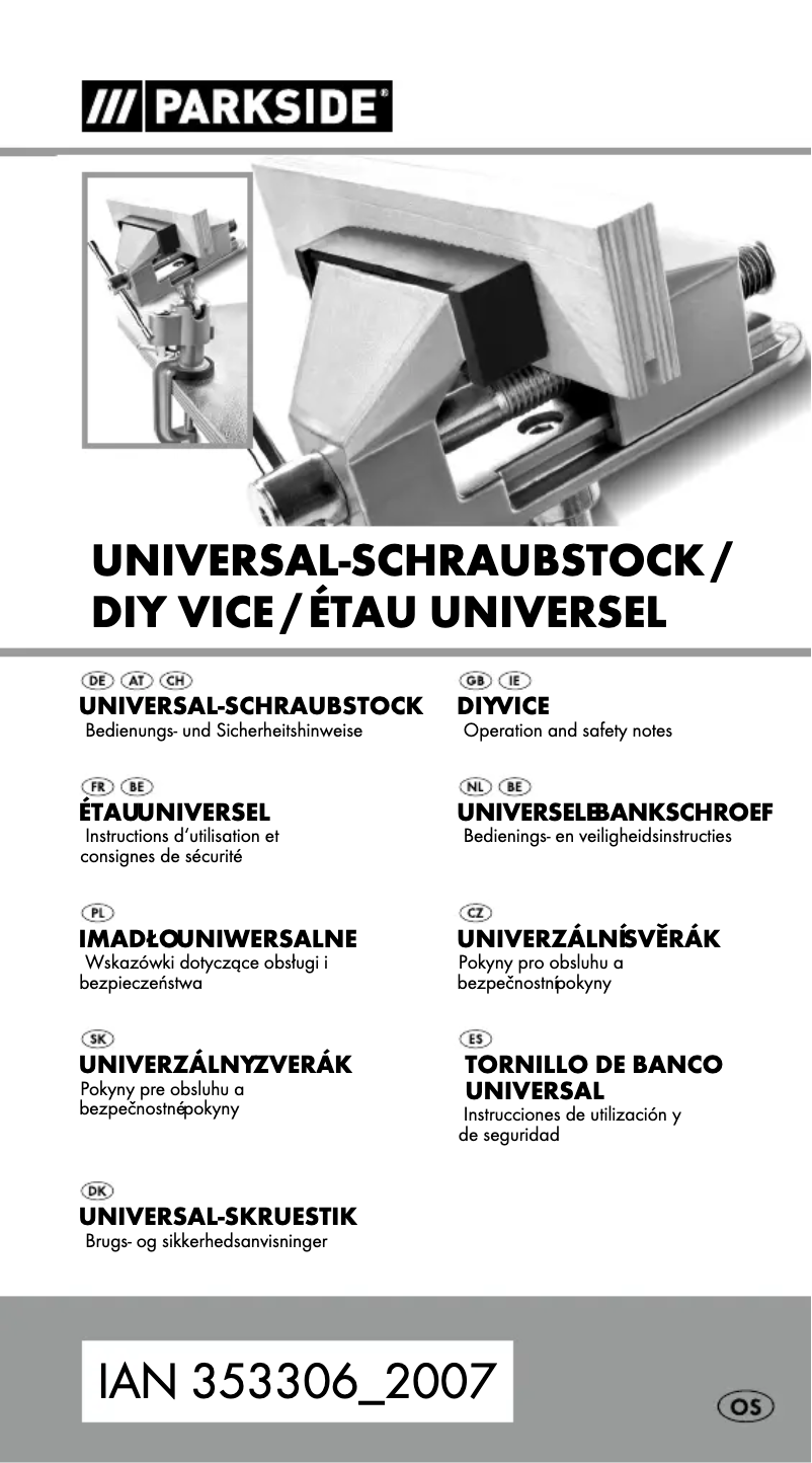 Page 1 de la notice Manuel utilisateur Parkside HG05987