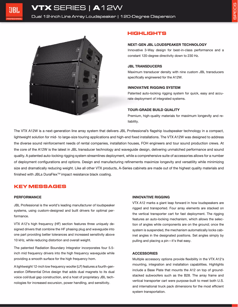 Image de la première page du manuel de l'appareil VTX A12W