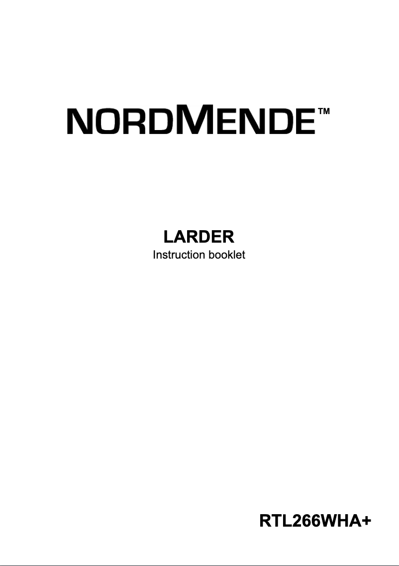 Page n°1 - Manuel utilisateur Nordmende RTL266WHAPLUS