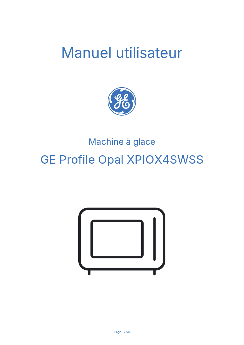 Image de la première page du manuel de l'appareil Profile Opal XPIOX4SWSS