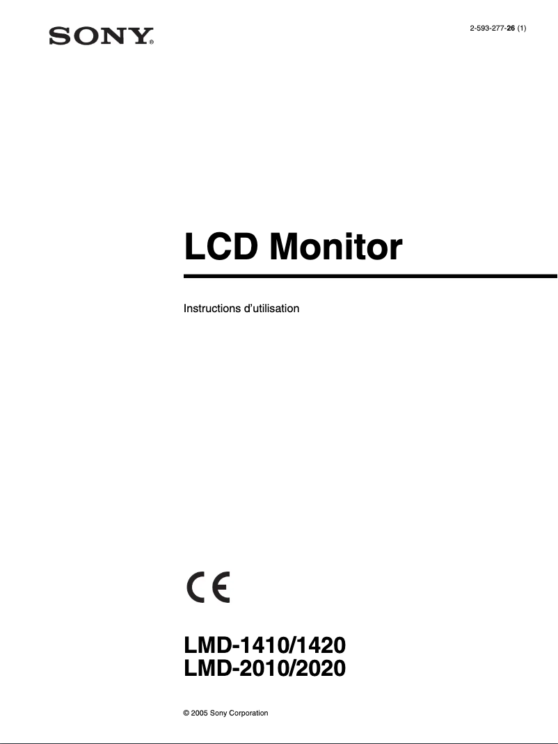 Page n°1 - Manuel utilisateur Sony LMD-1420