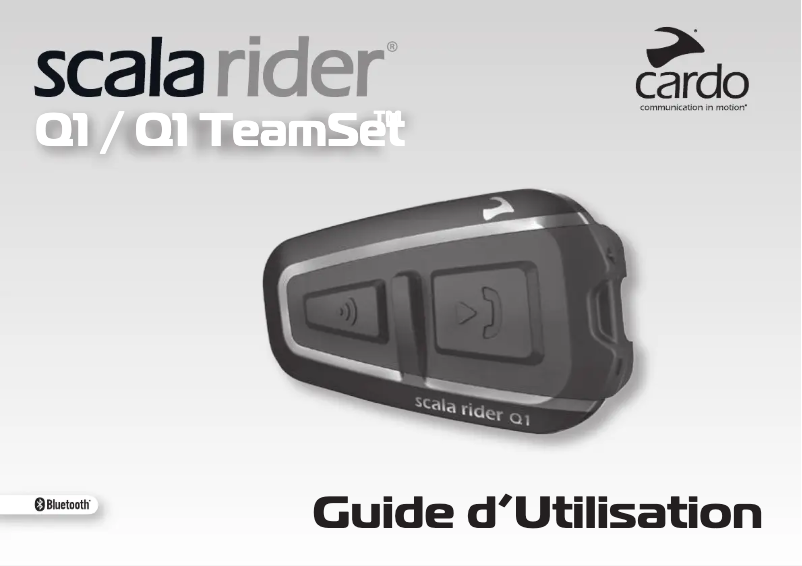 Page 1 de la notice Guide d'installation Cardo Scala Rider Q1
