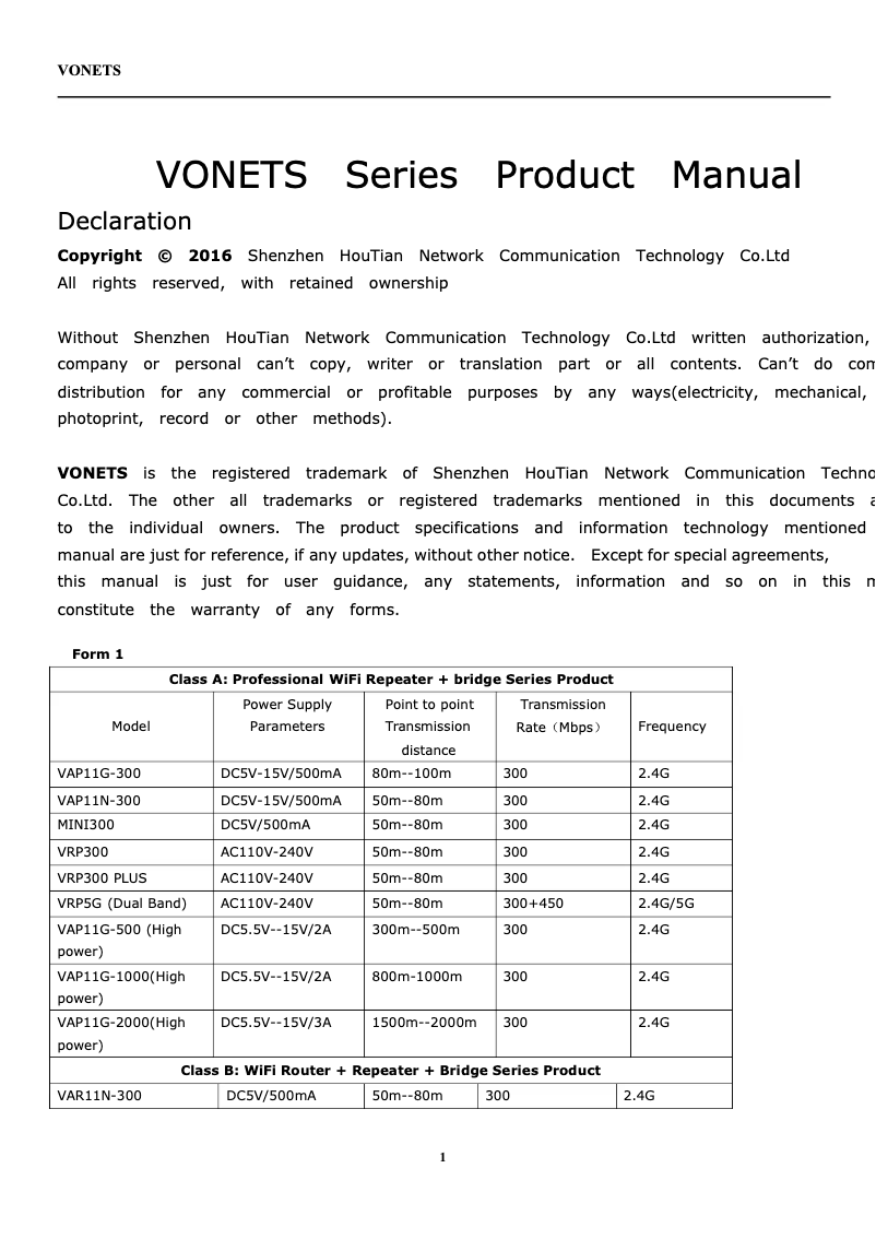 Image de la première page du manuel de l'appareil VAR11N-300