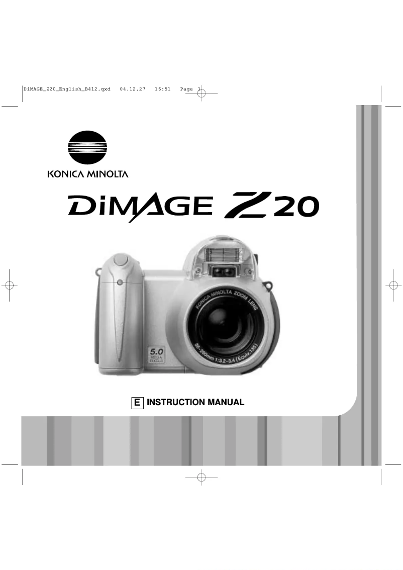 Page n°1 - Manuel utilisateur Konica Minolta Dimage Z20