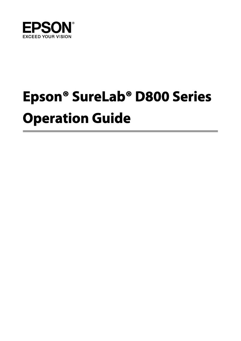 Page n°1 - Manuel utilisateur Epson SureLab D870