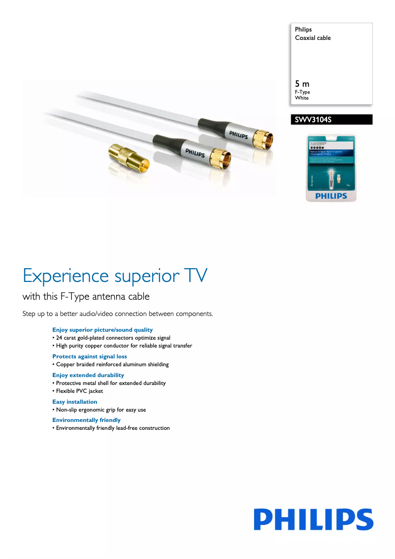 Page 1 de la notice Brochure Philips SWV3104S