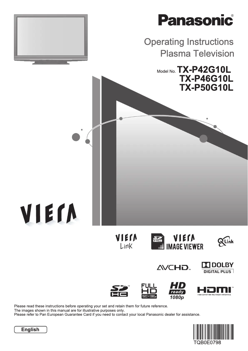 Página 1 del manual Manual de usuario Panasonic TX-P50G10L