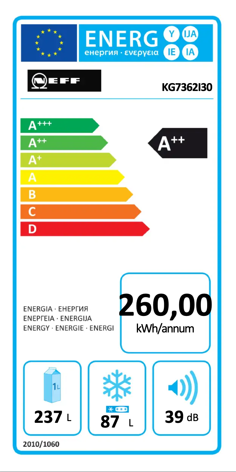 Page n°1 - Label énergétique Neff KG7362I30