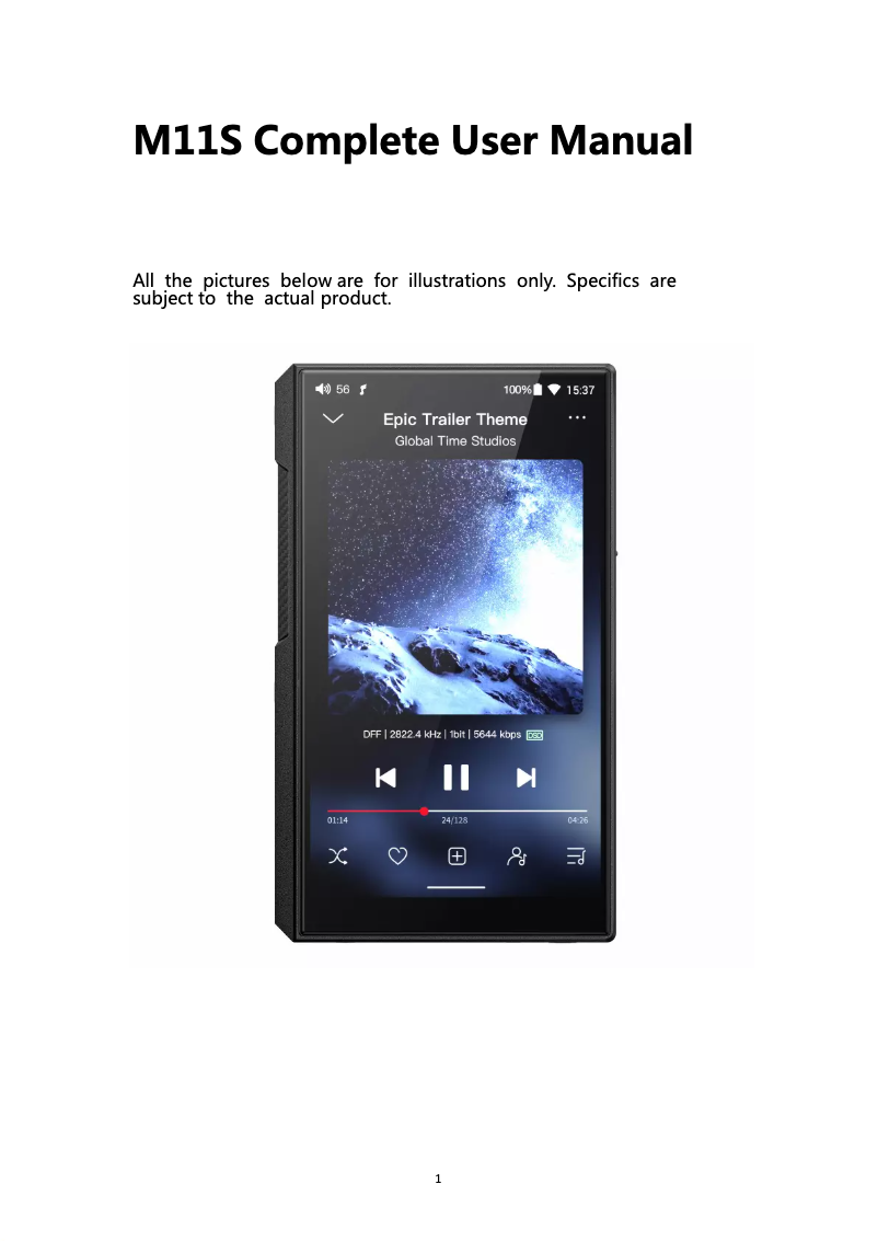 Imagen de la primera página del manual del dispositivo M11S