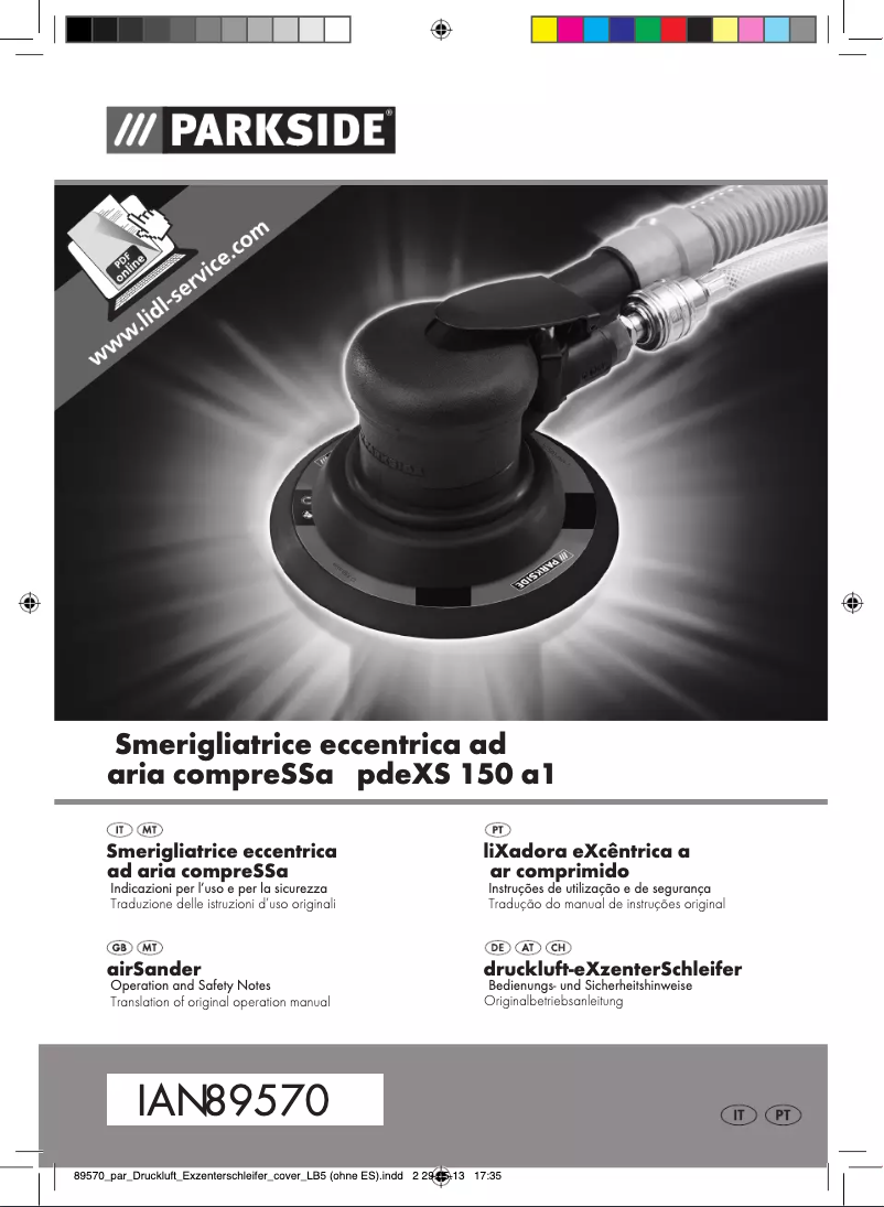 Page 1 de la notice Manuel utilisateur Parkside PDEXS 150 A1