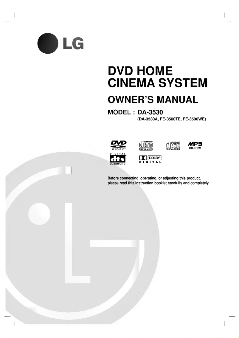 Page n°1 - Manuel utilisateur LG DA-3530