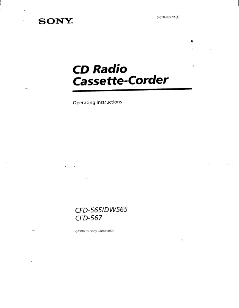 Page n°1 - Manuel utilisateur Sony CFD-567