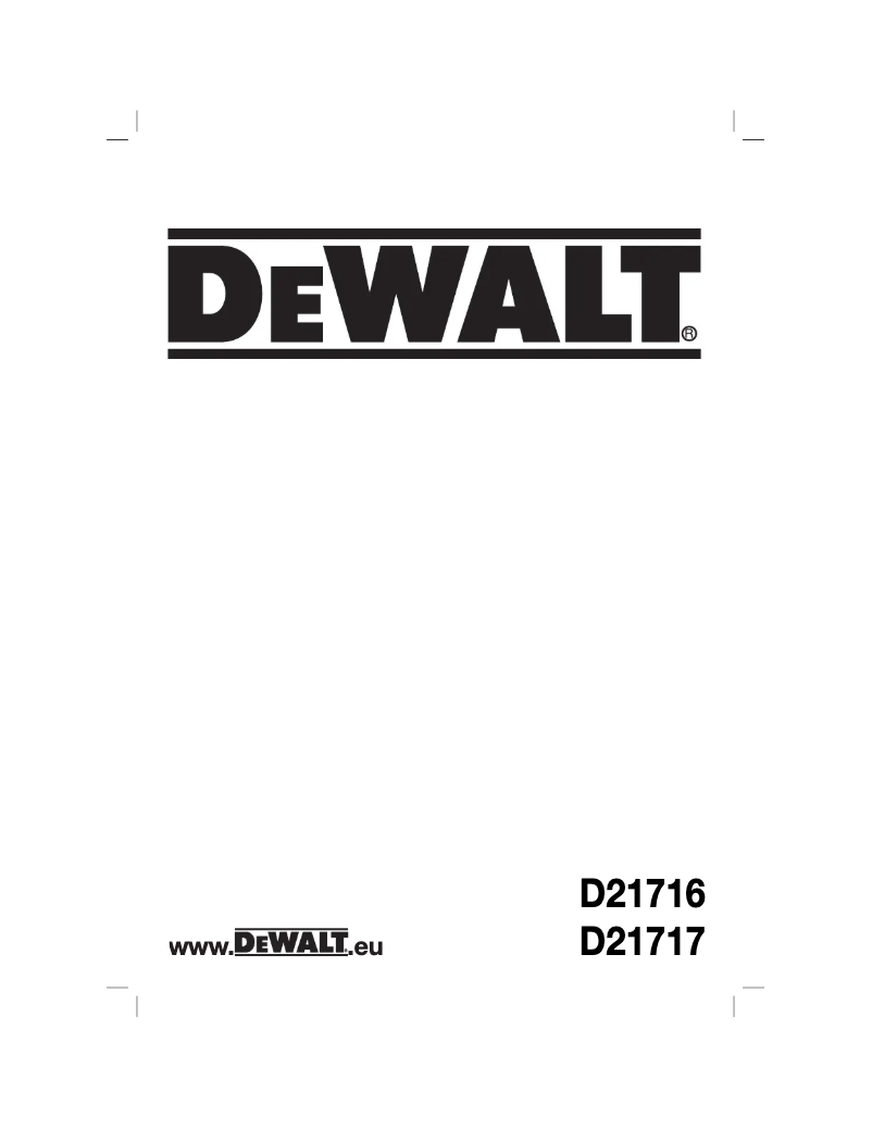 Page n°1 - Manuel utilisateur DeWalt D21716