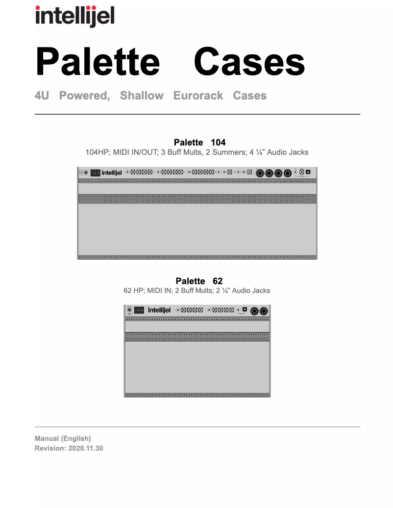 Image de la première page du manuel de l'appareil Palette Case