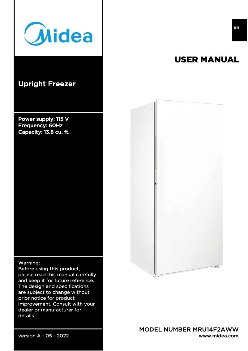 Page n°1 - Manuel utilisateur Midea MRU14F2AWW