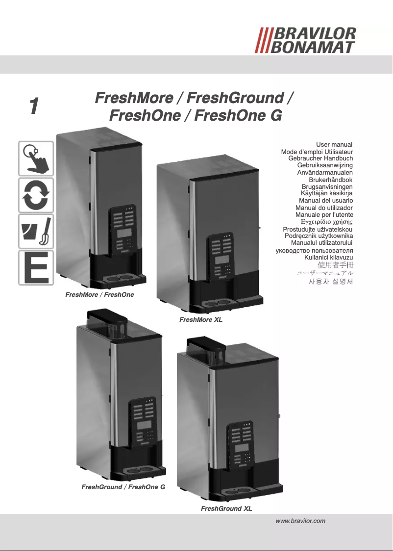 Page 1 de la notice Manuel utilisateur Bravilor FreshGround FG XL 510