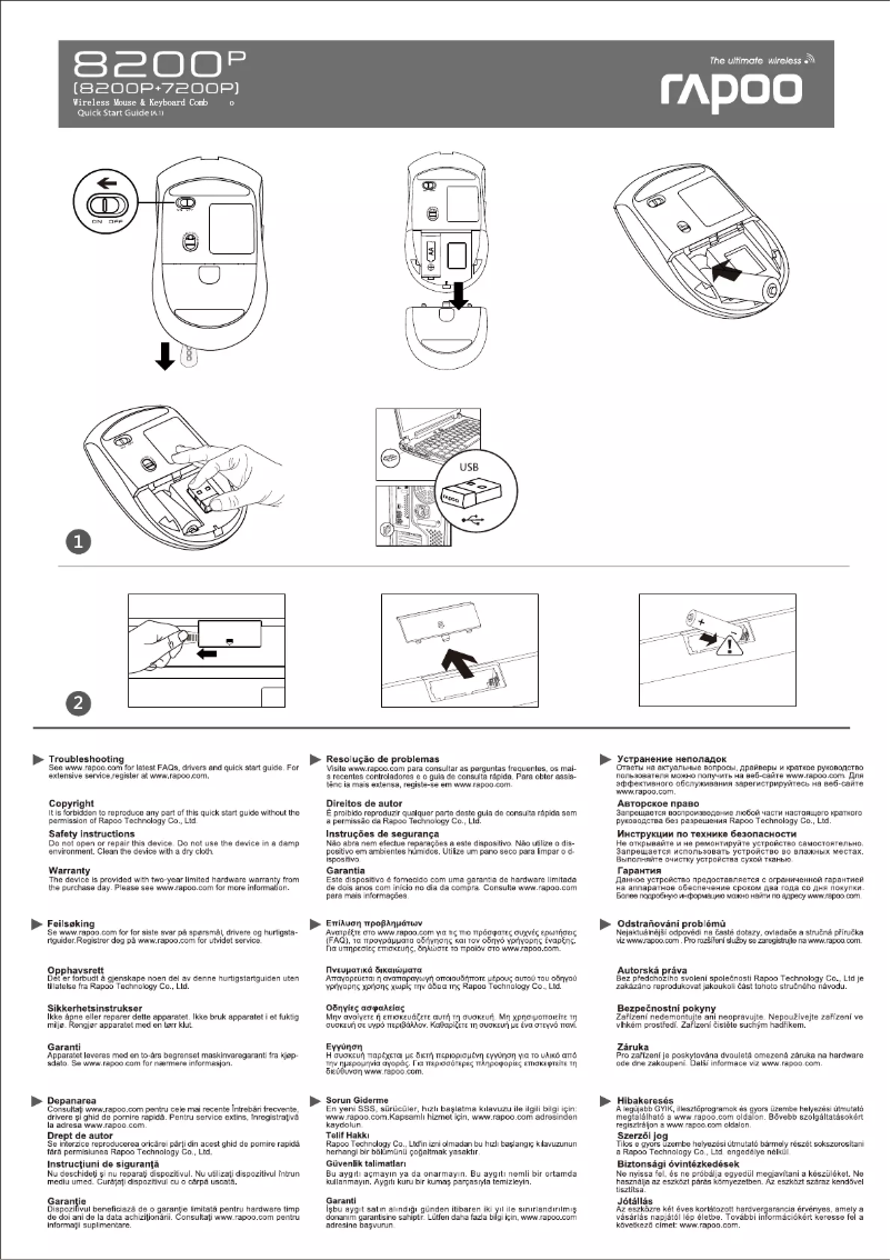 Page n°1 - Manuel utilisateur Rapoo E8200P