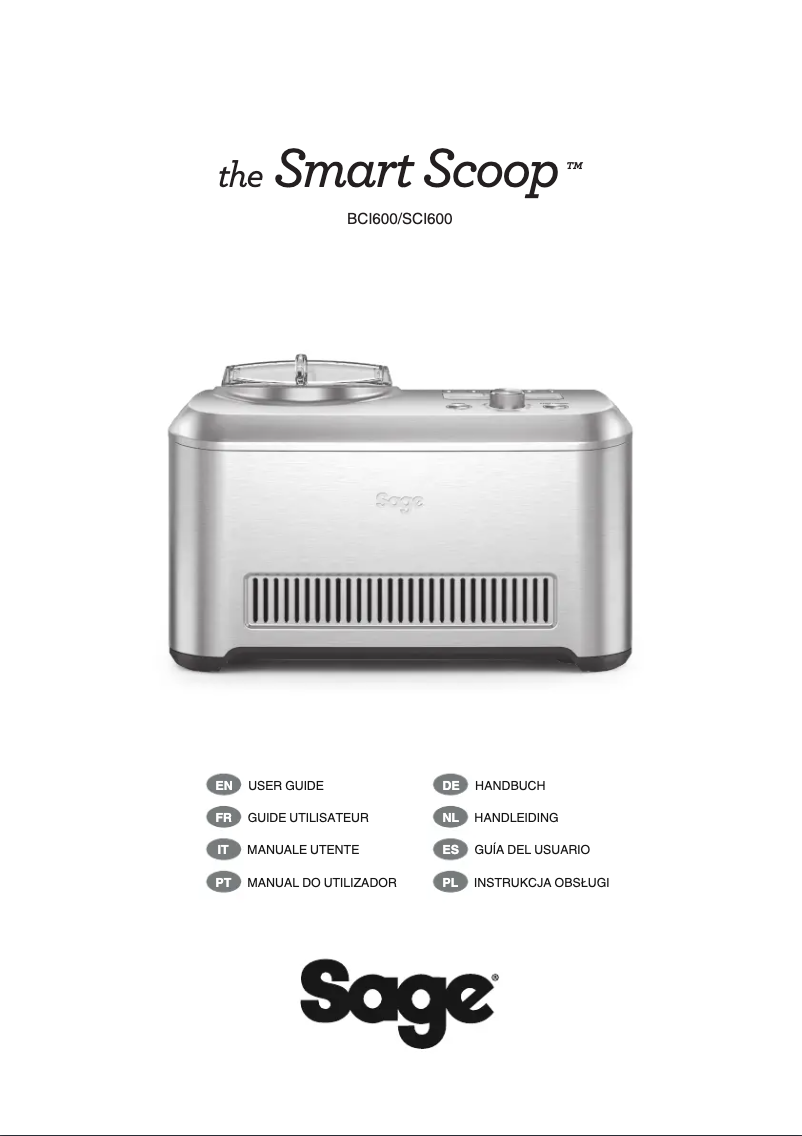Image de la première page du manuel de l'appareil the Smart Scoop SCI600