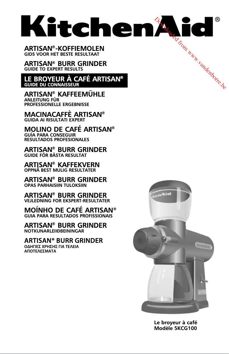 Page 1 de la notice Manuel utilisateur KitchenAid Artisan 5KCG100