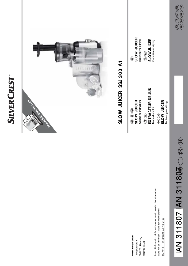 Page 1 de la notice Manuel utilisateur SilverCrest SSJ 300 A