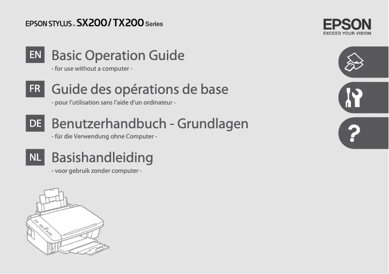 Page n°1 - Manuel utilisateur Epson Stylus TX209