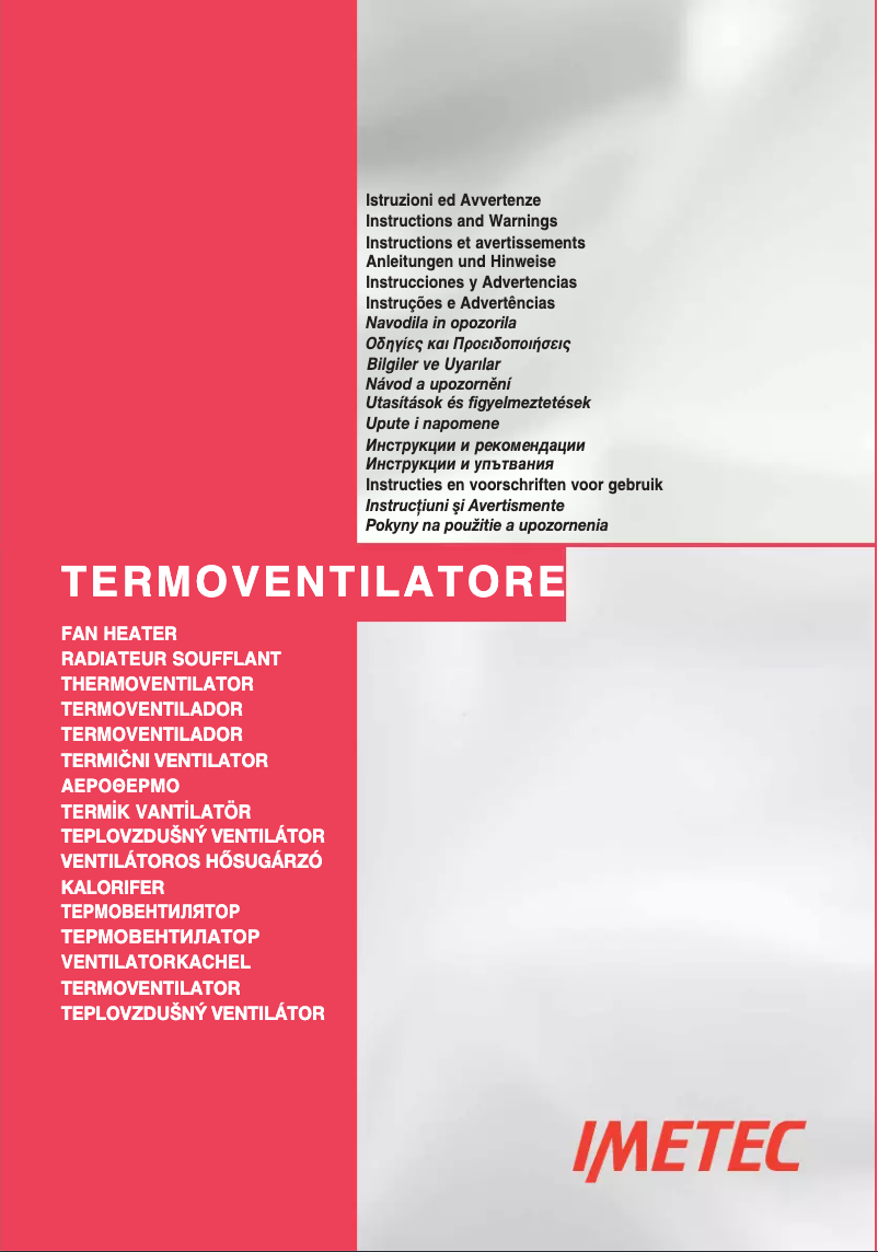 Image de la première page du manuel de l'appareil Fast Warm FH3-100